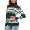 Yukiuiny Maglioni Collo Alto Natalizio Donna Dolcevita per Natale Lupetto Elegante Pullover Lungo Invernale-Verde/XL