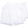 Ulla Popken Pantaloncini Anti-sfregamento in Confezione da Tre con Orlo di Pizzo Bianco Neve 46+ 841796200-46+