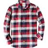 Dubinik® 6 oz Camicia Flanella Uomo Quadri Button Down Leggera Camicia Cotone Casual Regular Fit Rosso Navy Bianco L