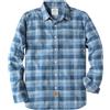 Dubinik® 6 oz Camicia Flanella Uomo Quadri Button Down Leggera Camicia Cotone Casual Regular Fit Blu Bianca 2XL