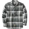 Dubinik® 6 oz Camicia Flanella Uomo Quadri Button Down Leggera Camicia Cotone Casual Regular Fit Bianco Sporco Scuro XL