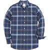 Dubinik® 6 oz Camicia Flanella Uomo Quadri Button Down Leggera Camicia Cotone Casual Regular Fit Navy Bianca 2XL