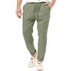 Evoga Pantaloni Uomo in Lino sartoriali Estivi Slim Fit pantalacci Casual Traspirante