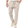 Evoga Pantaloni Uomo in Lino sartoriali Estivi Slim Fit pantalacci Casual Traspirante