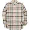 Dubinik® 6 oz Camicia Flanella Uomo Quadri Button Down Leggera Camicia Cotone Casual Regular Fit Navy Kaki Chiaro 2XL