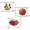 Vetrina Pallone Da Calcio Acrilica Trasparente Impilabile Con Stand,40X25X30Cm S