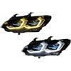 OneTrend Gruppi Ottici Anteriori Per BMW Serie 3 E92 2007-2010 Modello Twin-Tone Golden Eye Lente Gruppo Faro Set Completo Fari(No AFS function)