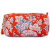 IBOAH Beauty Case Cotone Imbottito (Arancione Fiori, M)