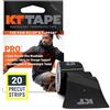 KT Tape PRO 20 Strip, Nastro kinesiologico Sintetico pretagliato Unisex-Adulto, Nero, 25.4 cm