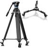 SIRUI Kit Treppiede Video Professionale 190 cm con Testa Fluida e Tripod Dolly Universale con Ruote da 3, Carico 10 kg, Altezza Regolabile, Movimenti Fluidi per DSLR, Mirrorless e Videocamere