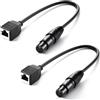 NEEWER Cavo DMX XLR Femmina a 5 Pin a RJ45 Femmina, Confezione da 2 connettori RJ45 a XLR a 5 Pin SOLO per Tubo RGB TL60/TL90C/TL120C Bacchetta Luminosa, 1ft/35cm, NC007