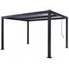 CONCEPT USINE | Pergola Bioclimatica CORFU Nero | 4 x 3 m | Struttura in Alluminio | Lamelle Orientabili | Design Pulito & Funzionale | Mobili Contemporanei Durevoli | Comfort & Durabilità Quotidiana