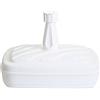 Greemotion Base Quadrata per ombrelloni, Supporto ombrelloni in plastica, da riempire con Acqua/Sabbia, 14 l, Bianco, 42x42x12 cm