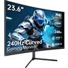 KTC Monitor Gaming Curvo 24 Pollici Full HD 240Hz Schermo VA Curvo R1500