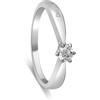 DAMIANI Anello solitario Damiani collezione Elettra in oro bianco 18kt e diamante bianco. Misura 13.. Il gioiello è venduto con scatola e garanzia Luxury Zone.
