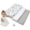 Medi Partners Lenzuola Lettino Set 3 Neonato 60x120-100% Cotone Lenzuolo con Angoli Culla Coprimaterasso fitted Materassino Sheet Letto Bambino Lenzuolino (Zoo Di Menta-Bianco-Grigio)