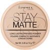 Rimmel London Cipria Compatta Stay Matte, Polvere Opacizzante a Lunga Tenuta per Pelli Grasse e Miste, 005 Silky Beige- 14 g