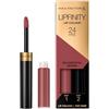 Max Factor Lipfinity Lip Colour Rossetto a Lunga Durata 2 in 1 con Finish Lucido, Rossetto Liquido e Balsamo Idratante per Labbra Morbide e Lucenti - 350 Essential Brown, 2,3 ml + 1,9 g
