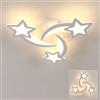 Osairous Lampadario da Soffitto, Plafoniera LED 38W 3240lm, Lampadario LED Design forma di stella per Camera da Letto, Soggiorno, Sala da Pranzo, Acrilico Bianco, Luce Calda 3000K
