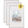 walther design cornice argento 30 x 45 cm confezione da 3, cornice in plastica New Lifestyle KV045S3