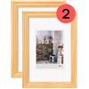 walther design Grado HI824HD, Cornice in Legno, Confezione Doppia, 18 x 24 cm, Legno Naturale