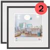 walther designCornice per foto nera 30 x 30 cm confezione doppia, cornice in plastica New Lifestyle KV330BD