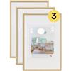 walther design cornice oro 10 x 15 cm confezione da 3, cornice in plastica New Lifestyle KV015G3