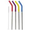 Colourworks Cannucce Riutilizzabili in Metallo con Scovolino, Design Ecologico, Confezione Regalo, Acciaio Inox, 23 cm, 4 Pezzi, Multicolore