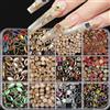 Dermalyx Diamanti Per Unghie Strass Pietre Preziose Lusso 3D Decorazioni Multicolore Forme Miste Arte Unghie Borchie Pietruzze Vari Colori Piatto Retro Vintage Charm Nail