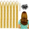 DONOONIS Tinsel Hair, 1200 stoppini glitterati per capelli dorati, con fili dorati, 120 cm, con 50 micro anelli, estensioni di capelli tinsel per donne e ragazze, feste, festival