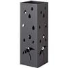 Baroni Home Portaombrelli Design Porta Ombrelli Moderno in Metallo con Intaglio Pioggia Ombrelli Nero con Gancino e Vaschetta Scolapioggia Rimovibile 15,5X15X49 cm