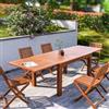DEGHI Tavolo da esterno allungabile 135/270x90 cm in legno di acacia - Paja