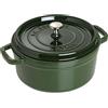 STAUB Cocotte, casseruola in ghisa, adatta a tutti i piani cottura incl. induzione, rotonda, 28 cm, 6,7 L, Made in France, verde basilico