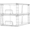 Vtopmart Confezione da 2 cassetti impilabili, organizer per cassetti in acrilico trasparente con manici, facili da montare per frigorifero, bagno, cucina, sottolavello, armadio, dispensa e stoccaggio