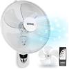 Duronic FN55 WE Ventilatore da parete 60 W 5 pallidi da 40 cm testa oscillante con timer a 3 velocità telecomando motore potente e silenzioso supporto da parete scorrevole smontabile al volo