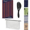 SOLEILUX Set Mare 3 Pezzi con Telo Mare in Microfibra 90x170 cm, Pochette Trasparente 32x20 cm con Zip e Spazzola Districante - Kit Spiaggia e Piscina - Fantasie Assortite - IDEA REGALO