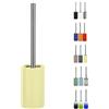 Spirella Porta scopino Porta scopino "Tube" Set WC da appoggio in Ceramica e Acciaio Inox Giallo