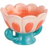 Baroni Home Vaso Decorativo a Fiore Rosa Moderno in Ceramica Dipinta a Mano, Svuotatasche a Fiore Primavera, Soprammobile Colorato, 15x15x10