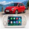 VIBEX [Versione Performance] | Autoradio 7 Pollici per FIAT e ABARTH 500 2007-2015 | Wireless CarPlay e Android Auto | FM/AM | AVVIO FLASH | Bluetooth, WiFi,USB, Comandi al Volante (Bianco)