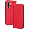 RankOne Custodia A Portafoglio per Samsung Galaxy A36 5G (6.7 Inches), Custodia Magnetica in Pelle Rosso