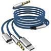 Kefiany Cavo adattatore da Lightning a jack Aux USB-C (1,2 M) per iPhone 17 16 Pro Max Compatibile con cuffie Samsung da 3,5 mm per cavo audio Apple distributore stereo per auto cavo jack per microfono per