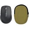 kwmobile Custodia Mouse Wireless per Logitech MX ANYWHERE 3 / ANYWHERE 3S - Cover Mouse Wireless Gaming con Cerniera - Astuccio in Velluto a Coste e Neoprene - verde