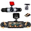 Ohradio Dash Cam 4 Canali 360° HD con Scheda 64GB | 12 IR Visione Notturna, Loop Video, Anteriore/SX/DX/Posteriore
