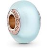 PANDORA Colours Ciondolo placcato in oro rosa 14k con vetro di Murano satinato, blu