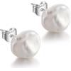 JaruJaru Orecchini a perno in stile barocco/Keshi, con perle d'acqua dolce irregolari, da piccole a grandi, in argento Sterling 925, ipoallergenici, per donne/uomini, con perle organiche uniche non