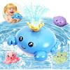 SACBRZZ Giochi Bagnetto Neonato, Granchio Giochi Bagnetto Con 3 Luce a LED, Spruzzo D'acqua Automatico,Con 4 Teste Di Spruzzo, Vasca Piscina Acqua Fontana Giocattolo per Bambini Piccoli 1-6 Anno