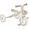 GLOBBER Learning Trike 2 in 1 Plus ECO - Triciclo e Girante per Bambini, Ruota Anteriore 8 Pollici, Ruote Posteriori 7 Pollici, Sella TPR Regolabile in Altezza, Tortora