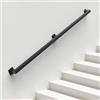 ONLT 150cm Corrimano per Scale in Tubo di Ferro battuto Industriale Nero, corrimano Antiscivolo di Sicurezza per Interni ed Esterni, corrimano per bagni per Bagno per Anziani e Bambini