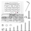 FandWay 276 viti e dadi e rondelle M5, viti Torx a testa svasata, viti per macchina a testa piatta, filettatura completa in acciaio inox 304 con 1 chiave T25.