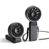 JISULIFE Portable Ventilatore 7: 3-in-1 Mano, Scrivania, Collo-Nero